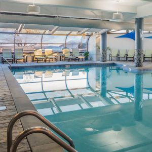 The indoor pool at the Atlantic Oceanside Hotel in Bar Harbor, Maine