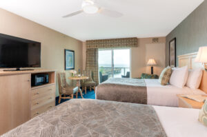 A double queen room in the Atlantic Building at the Atlantic Oceanside Hotel