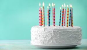 Large vanilla birthday cake