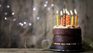 Small chocolate birthday cake